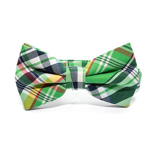 Набор ярко-зеленый платок и бабочка в клетку BPL-0850