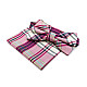 Набор розовый в клетку платок и бабочка BPL-0857