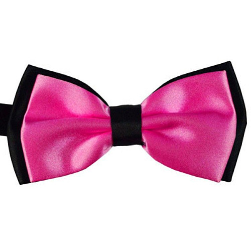 Краватка метелик двошарова яскраво-розжева BTN-0001