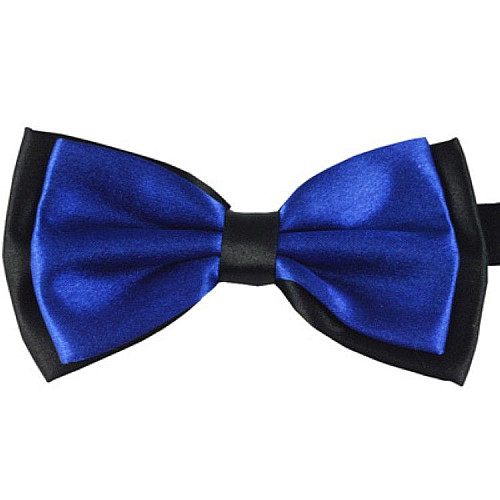 Галстук бабочка двухслойная Синяя BTN-0003