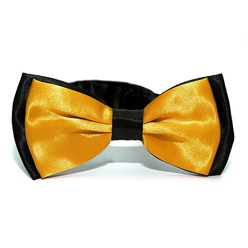 Галстук бабочка двухслойная Желтая BTN-0013