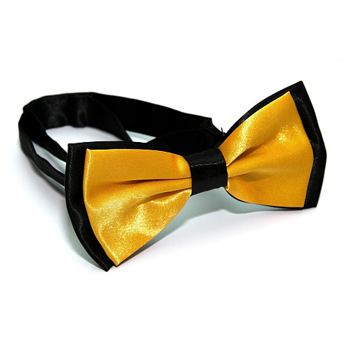 Галстук бабочка двухслойная Желтая BTN-0013