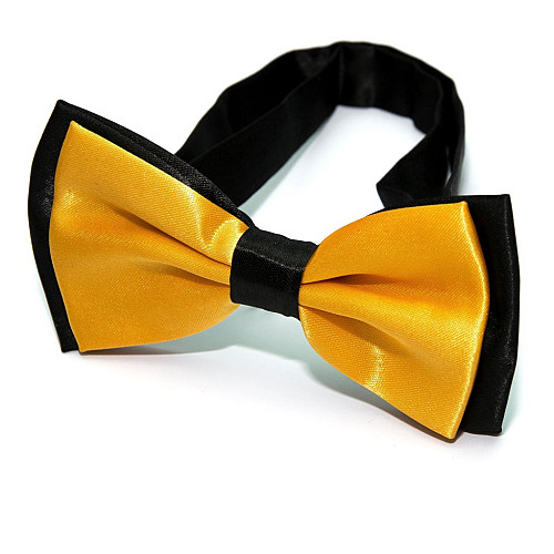 Галстук бабочка двухслойная Желтая BTN-0013