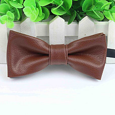 Коричневая кожаная галстук-бабочка BZK-5304