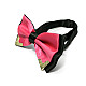 Галстук бабочка двухслойная ярко-розовая с металлическими углами Bj-7704