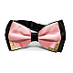 Галстук бабочка двухслойная розовая с металлическими углами Bj-7705