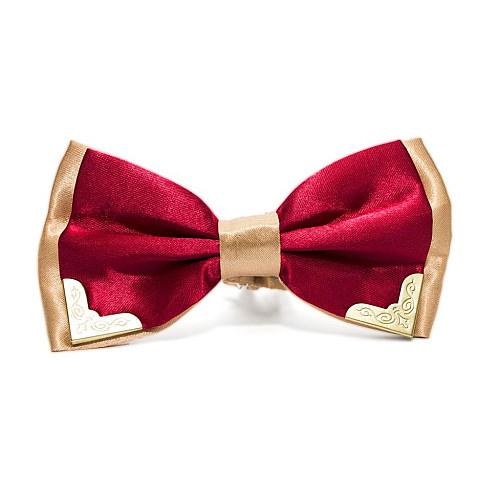 Краватка метелик фуксія двошаровий з металевими кутами Bj-7711