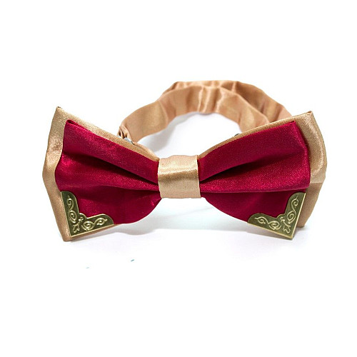 Краватка метелик фуксія двошаровий з металевими кутами Bj-7711