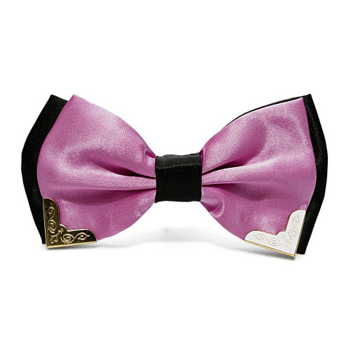 Краватка метелик двошаровий фіолетовий з металевими кутами Bj-7713