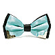 Галстук бабочка голубая двухслойная с металлическими углами Bj-7719