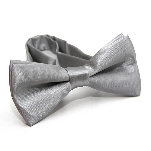 Детская светло-серая галстук бабочка Gofin глянцевая DDB-29009
