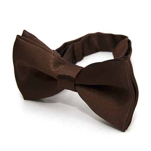 Дитячий темно-коричневий краватка-метелик Gofin глянцевий DDB-29038