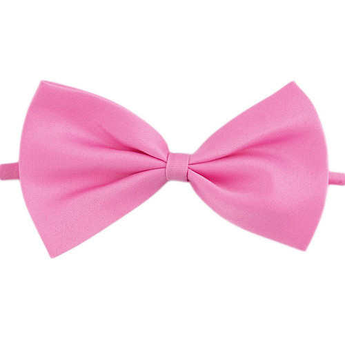 Галстук бабочка детская однослойная розовая DOS-0221