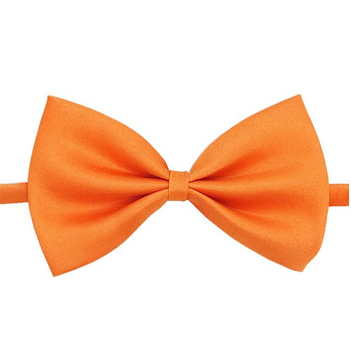 Галстук бабочка детская однослойная оранжевая DOS-0227