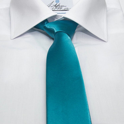 Краватка Gofin вузька бірюзова однотонна FGN-01