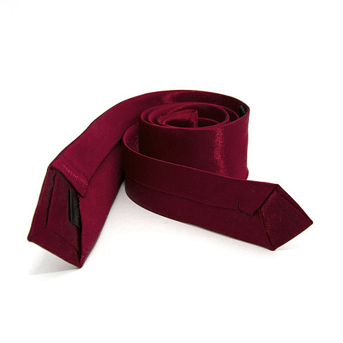 Галстук Gofin узкий Вишневый однотонный FGN-19