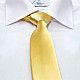 Галстук Gofin узкий бежево-желтый однотонный FGN-32