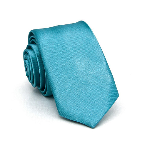 Галстук Gofin узкий ярко-бирюзовый однотонный FGN-36