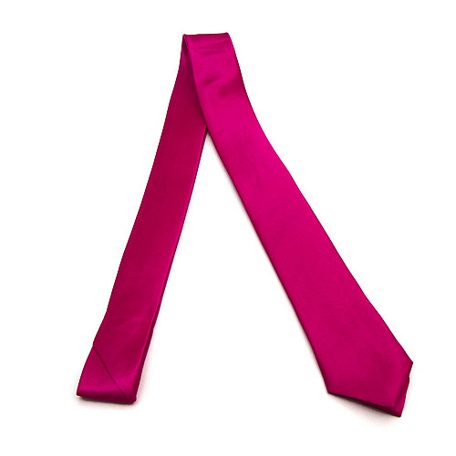 Галстук Gofin узкий цвета фуксия однотонный FGN-37