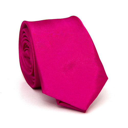 Галстук Gofin узкий цвета фуксия однотонный FGN-37