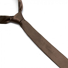 Краватка Gofin вузька темно-коричнева однотонна FGN-47