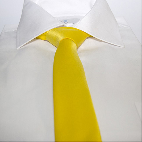 Желтый сатиновый галстук Gofin узкий однотонный FGS-21002