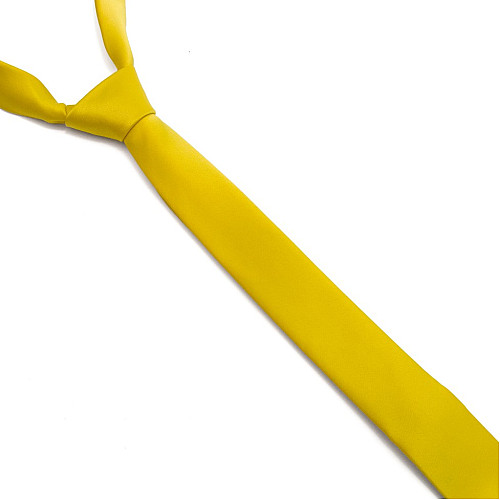 Желтый сатиновый галстук Gofin узкий однотонный FGS-21002