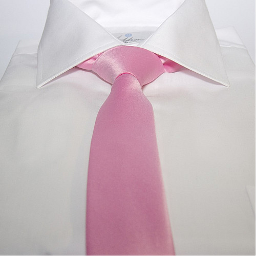 Рожева сатинова краватка Gofin вузька однотонна FGS-21004