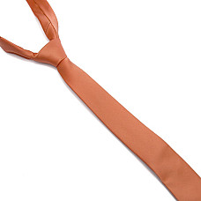 Персиковый сатиновый галстук Gofin узкий однотонный FGS-21005