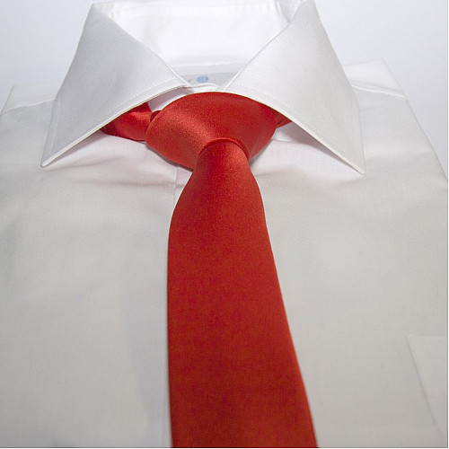 Красный сатиновый галстук Gofin узкий однотонный FGS-21006