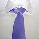 Сиреневый сатиновый галстук Gofin узкий однотонный FGS-21007
