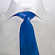 Синий електрик сатиновый галстук Gofin узкий однотонный FGS-21009