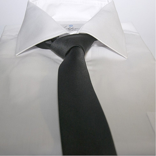 Черный сатиновый галстук Gofin узкий однотонный FGS-21012