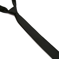 Черный сатиновый галстук Gofin узкий однотонный FGS-21012