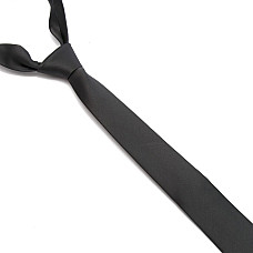 Графитовый сатиновый галстук Gofin узкий однотонный FGS-21013