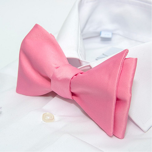 Галстук бабочка самовяз розовая однотонная GB-33-24
