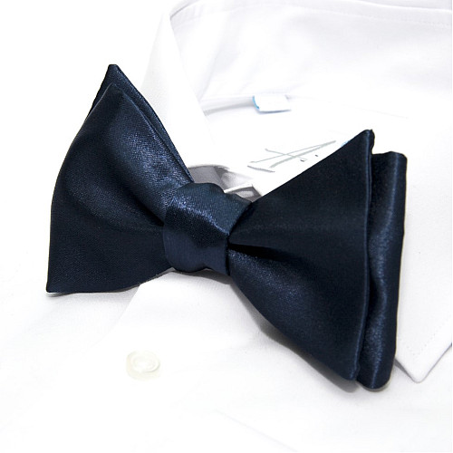 Краватка метелик самовяз темно-синій однотонний GB-33-26