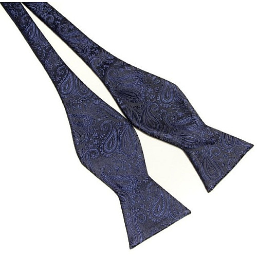 Краватка метелик самовяз темно-синій пейслі GB-33-30