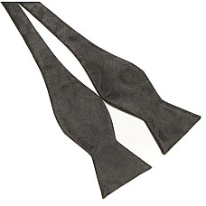 Галстук бабочка самовяз черная пейсли с цветами GB-33-31