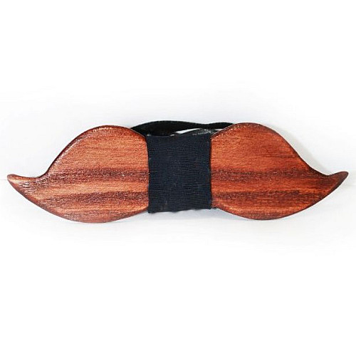 Деревянная галстук бабочка усы GBD-318