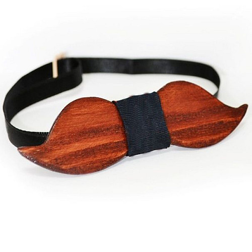 Деревянная галстук бабочка усы GBD-318