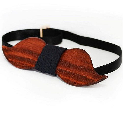 Деревянная галстук бабочка усы GBD-318