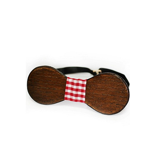 Деревяний краватка метелик круглий GBD-323