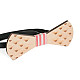 Деревянная галстук бабочка с гравировкой сердечек GBD-375