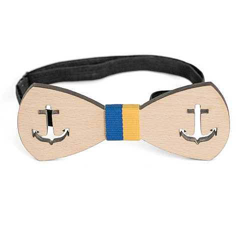 Деревянная галстук бабочка с вырезом якоря GBD-376