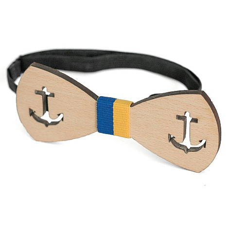 Деревянная галстук бабочка с вырезом якоря GBD-376