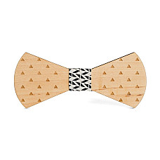 Деревяний краватка метелик з гравіруванням трикутників GBD-388