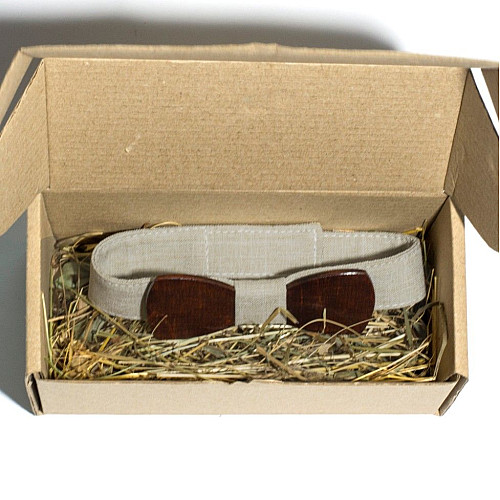 Деревянная галстук бабочка Gofin детская класическая темная GBDH-8055