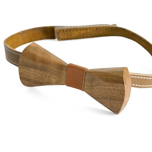 Деревянная галстук бабочка Gofin объемная с круглыми углами GBDH-8003