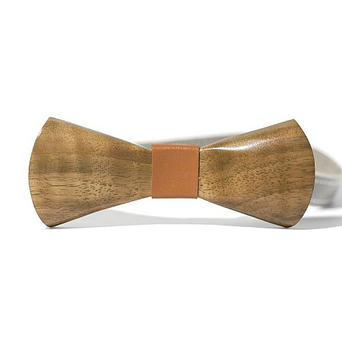 Деревянная галстук бабочка Gofin объемная с круглыми углами GBDH-8003